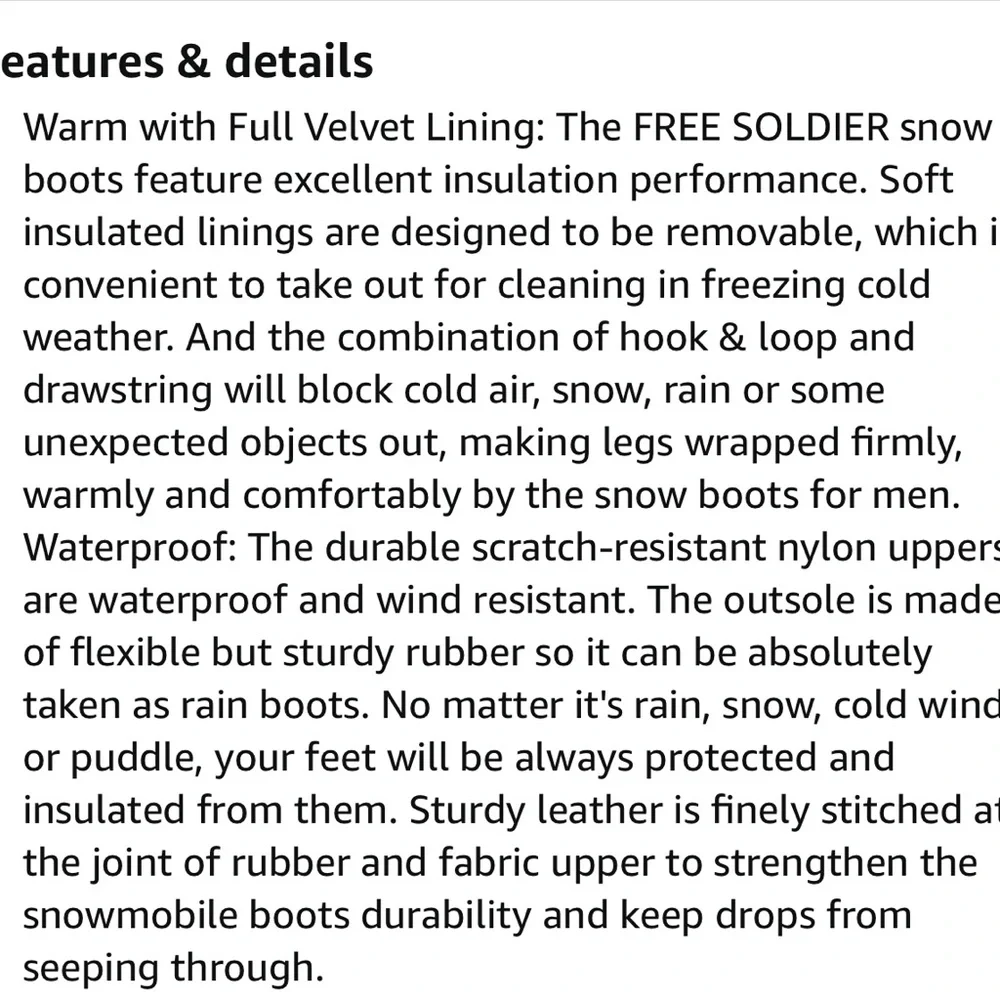 New Free Soldier  waterproof boots